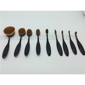 9PCS Tooth Forma Oval Foundation Makeup Brush Set